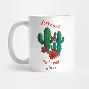 Arizona My Happy Place Saguaro Cactus Mug